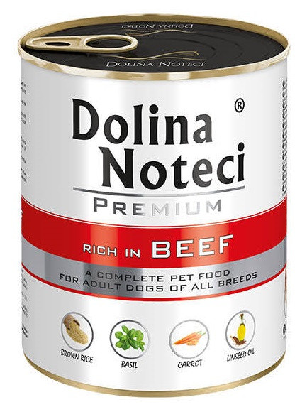 Вологий корм для собак із яловичиною Dolina Noteci Premium 12 шт*800 г