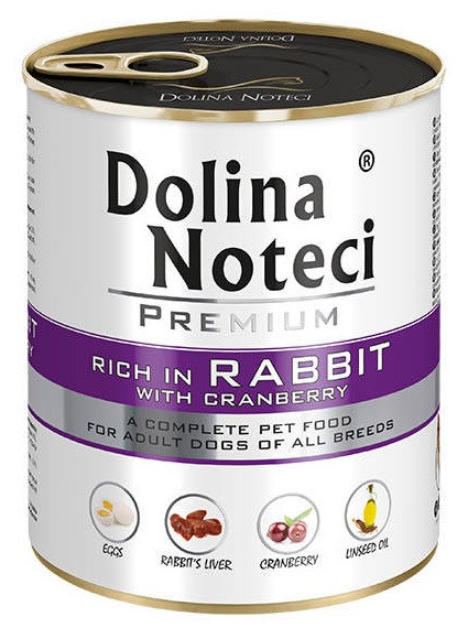 Вологий корм для собак з кроликом та журавлиною Dolina Noteci Premium 12 шт*800 г