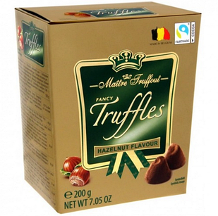 Шоколадні цукерки трюфеля з горіховим пролінем Maitre Truffout Truffles 200 грамів