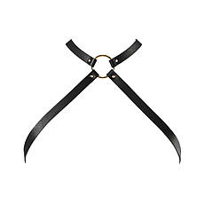 Портупея з екошкіри Bijoux Indiscrets MAZE — Cross Chest Harness Black, Київ