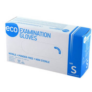 Рукавички ECO нітрилові оглядові нестерильні неприпудрені р.S