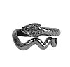 Чорна каблучка у вигляді змії містична хвиляста регульований розмір AurumLux237, фото 2