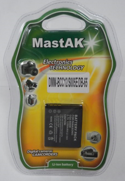 Акумулятор до фотокамери тм"MastAK" CGA-S005 3,7 V 1150mAh, фото 1