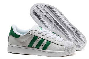Кросівки Adidas Superstar White Green біло-зелені