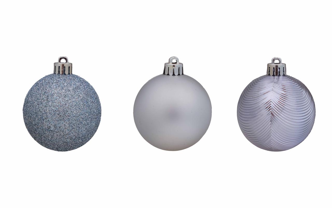 Набір ялинкових кульок 6 см Chomik, іграшки на ялинку комплект 6 шт, Блакитний, фото 1