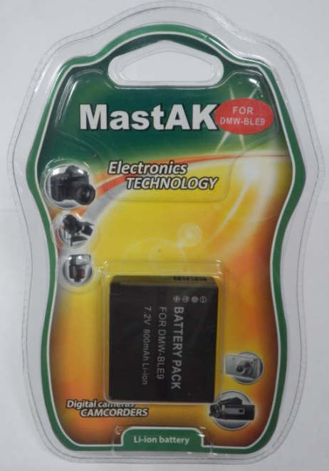 Акумулятор до фотокамери Panasonic тм"MastAK" DMW-BLE9 7,4 V 0,750 Ah