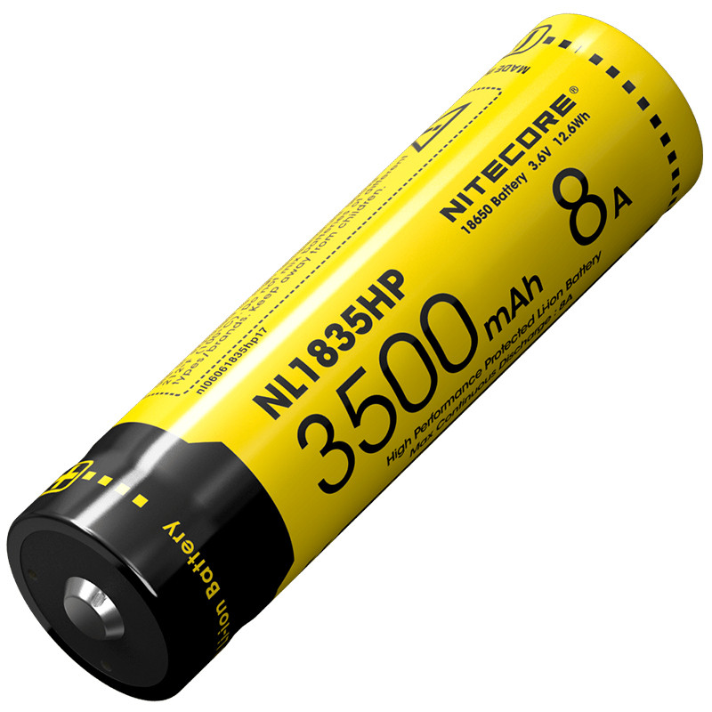 Акумулятор літієвий Li-Ion 18650 Nitecore NL1835HP 3.6 V (8A, 3500 mAh), захищений