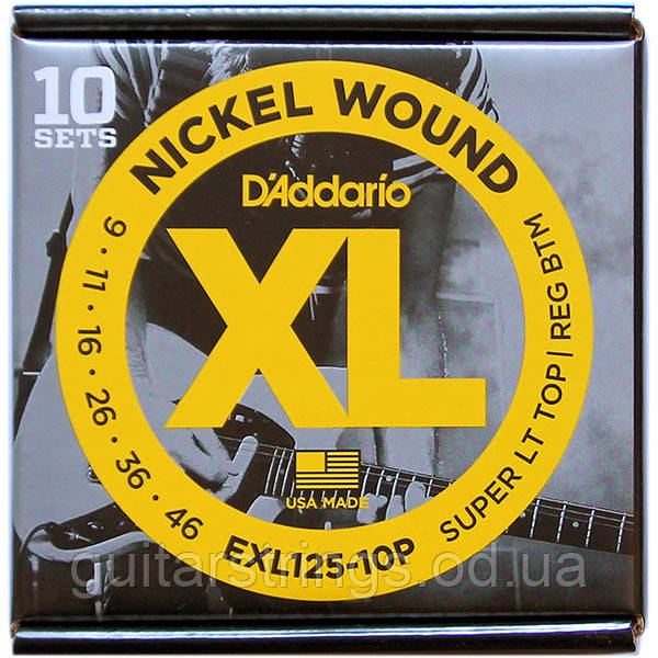 Струны D'Addario EXL125-10P Nickel Wound 9-46 1 set - фото 3 - id-p279904799