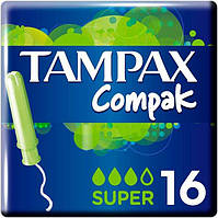 TAMPAX Compak Гігієнічні тампони з аплікатором Супер Duo 16 шт.