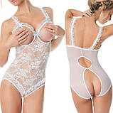 Сексуальне і викликає еротичне боді білого кольору, фото 2
