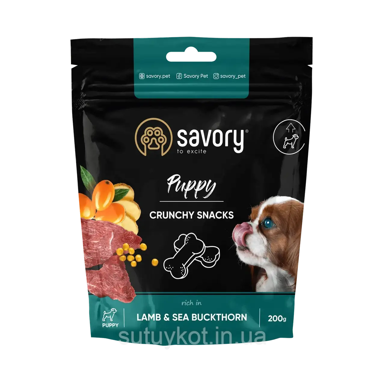 Savory Сейвори ласощі для цуценят з ягням та облыпихою, 200 гр