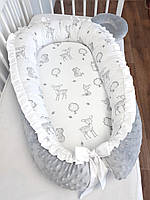 Кокон-гніздечко для малюка "Звірята" + анатомічна подушка