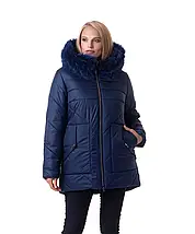 Жіноча зимова куртка з хутром Li-161- у розмірах 48-58, фото 2