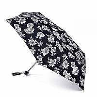Зонт Fulton Miniflat-2 L340 Black and White Floral Черно-белые цветы механический складной