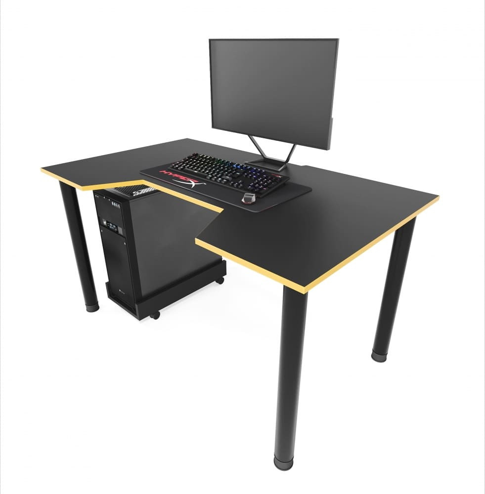 Геймерський стіл "GAMER-3" 120х80х75 см. Чорний/Жовтий