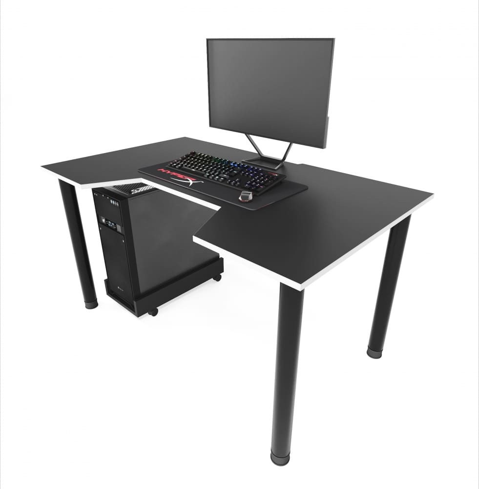 Геймерський стіл "GAMER-3" 120х80х75 см. Чорний/Білий