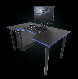 Геймерський стіл "GAMER-3" 120х80х75 см. Чорний/Синій, фото 5