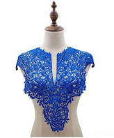 Комір нашивний ажурний синій