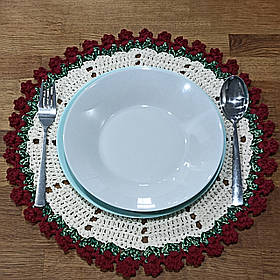 Сервірувальні серветки під тарілки "Троянди" –  декор столу