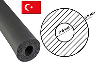 Каучуковая теплоизоляция для труб толщиной изоляции 6 мм ODE R-Flex Pipe Std трубка 6х6 мм (496м\упаковка)