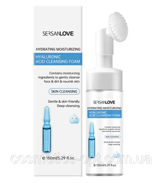 Пінка-мус для вмивання з гіалуроновою кислотою та кокосовою олією Sersanlove Cleansing Foam, 150 мл