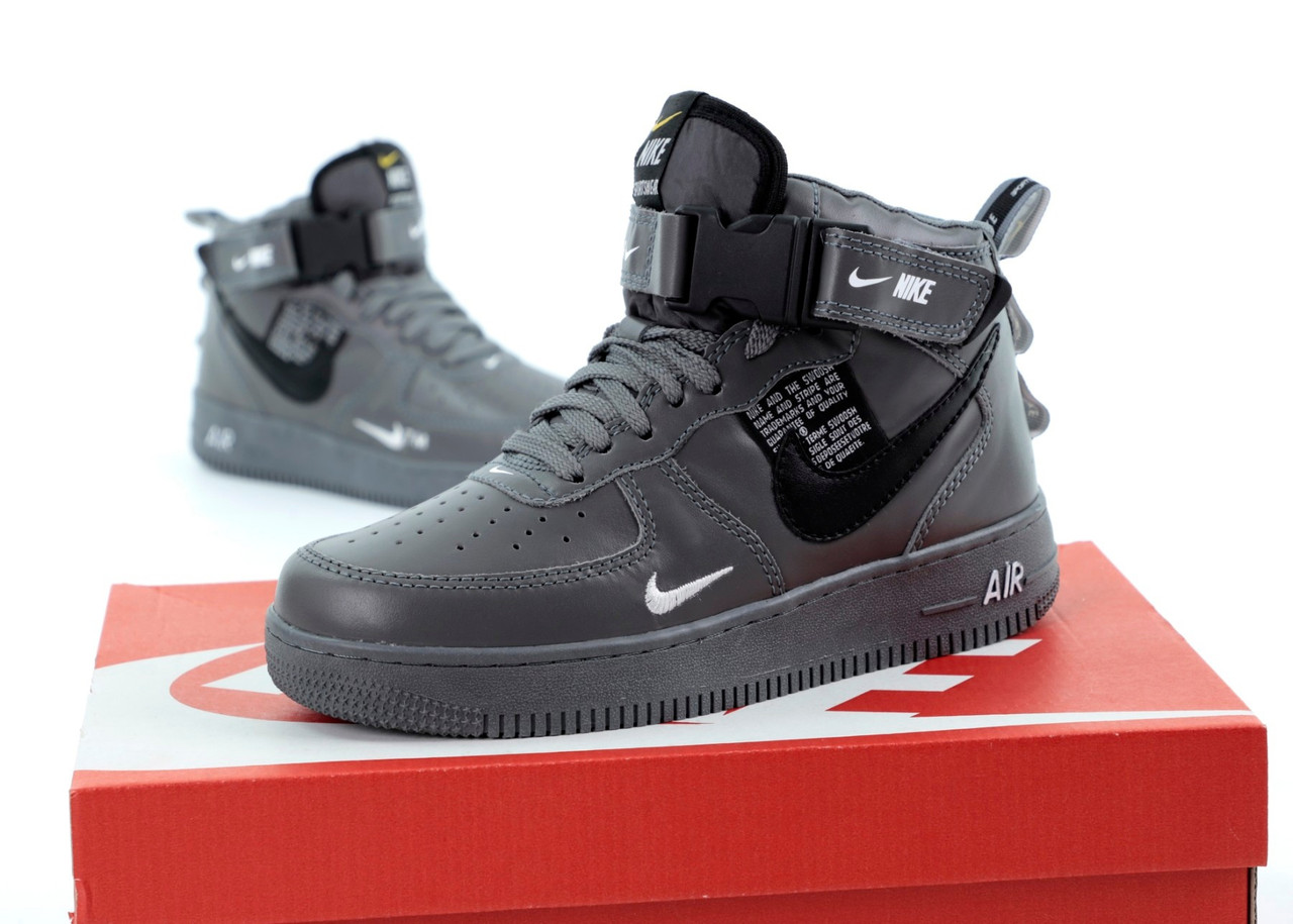 Чоловічі Зимові сірі Кросівки Nike Air Force Winter