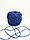 Декоративний шнур для упаковки, кольорова мотузка бавовна, нитка, шпагат, колір синій, фото 2