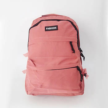Рюкзак міський тканинний 43*28 см на блискавці з кишенями в різних кольорах Cans Рожевий