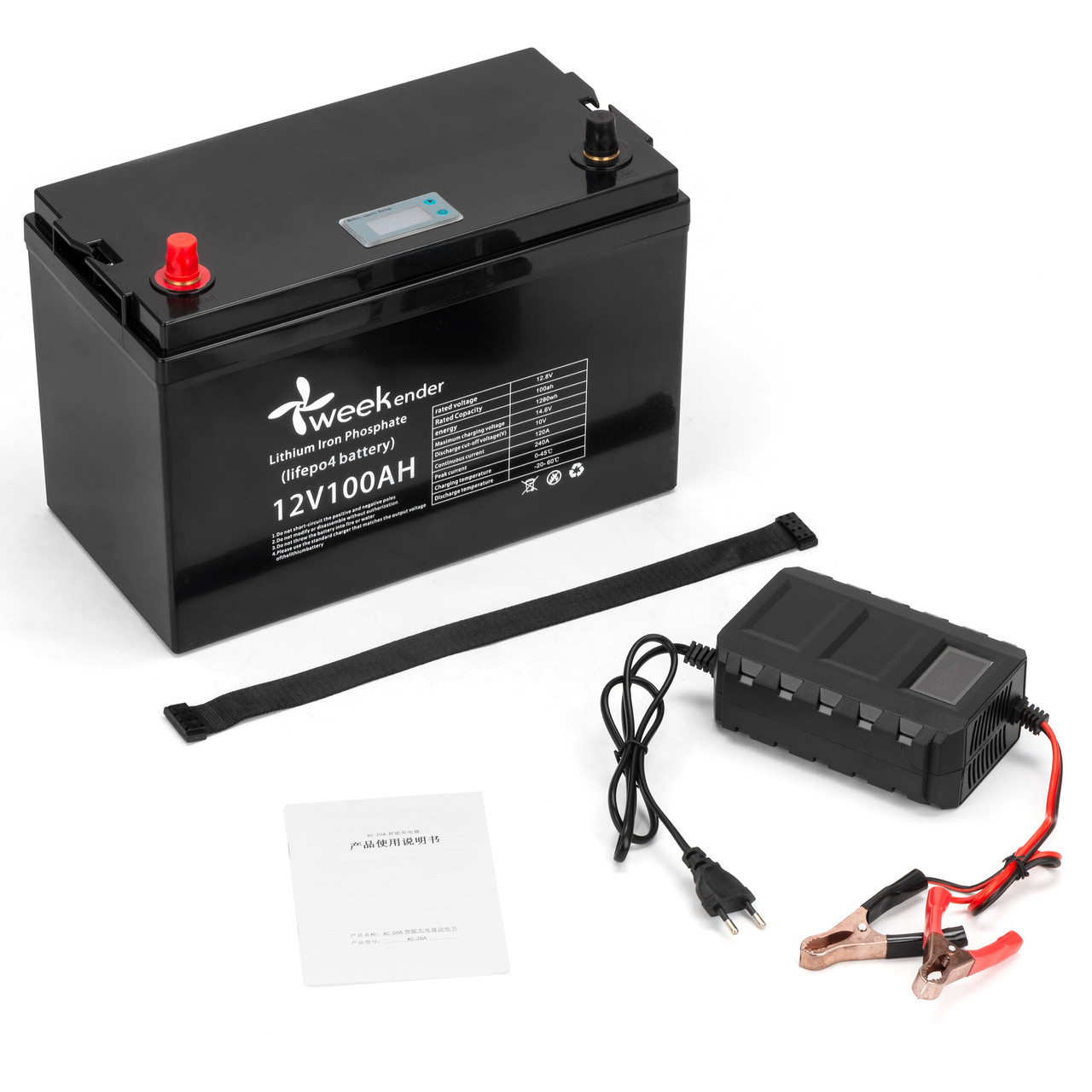 Літій-ферумний акумулятор Weekender LIFEPO4 12v100Ah + заряджання 12V10A