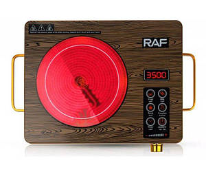 Електроплита настільна інфрачервона RAF 8004 одна конфорка 3500 Вт Wood LS-011701