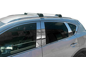 Поперечний багажник на інтегровані рейлінги (2 шт., алюміній) Сірий колір для Mazda CX-5 2017↗ мм.