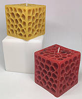 Силіконова форма для свічок кораловий куб 52 мм