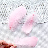 Пір'я гусяче 9-13 см 5 шт Ніжно-рожеве