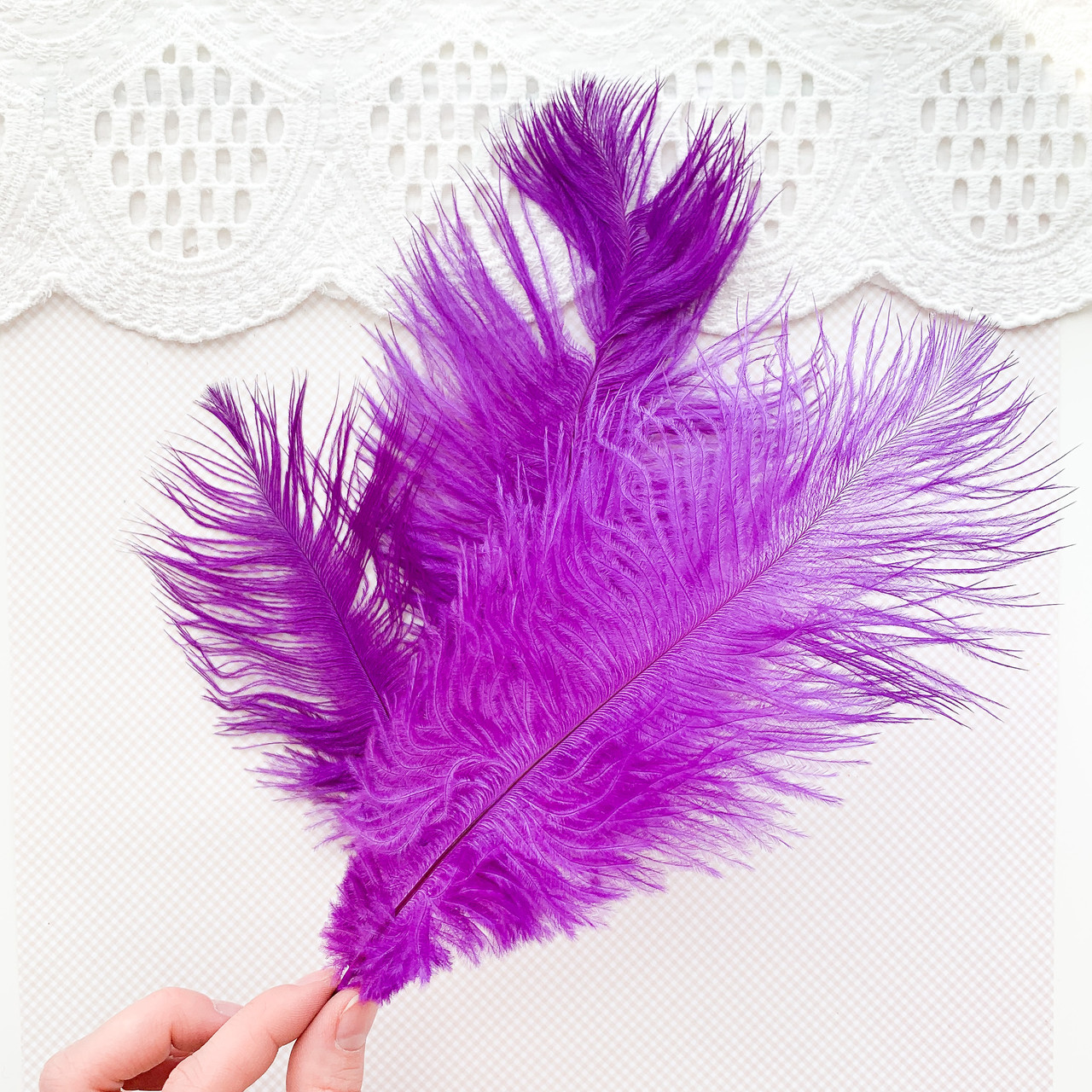 Перо страусине 17-21 см 1 шт Бузкове, фото 1