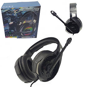 Навушники ігрові GM-05 з мікрофоном і світлодіодним підсвічуванням басові дротові стереонавушники