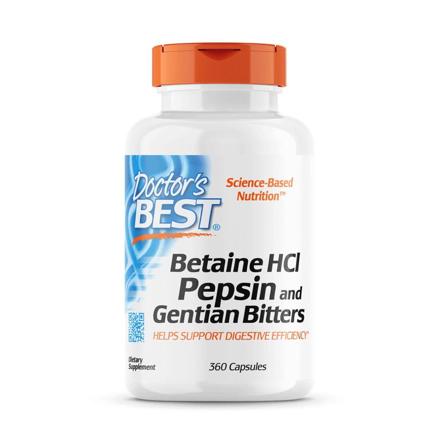 Doctor's Best Betaine HCL Pepsin & Gentian Bitters 360 Caps
