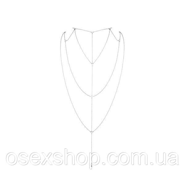 Ланцюжок для спини Bijoux Indiscrets Magnifique Back and Cleavage Chain — Silver, прикраса для тіла