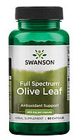 Оливковый лист полного спектра от Swanson Premium (Full Spectrum Olive Leaf), 400 мг, 100 капсул