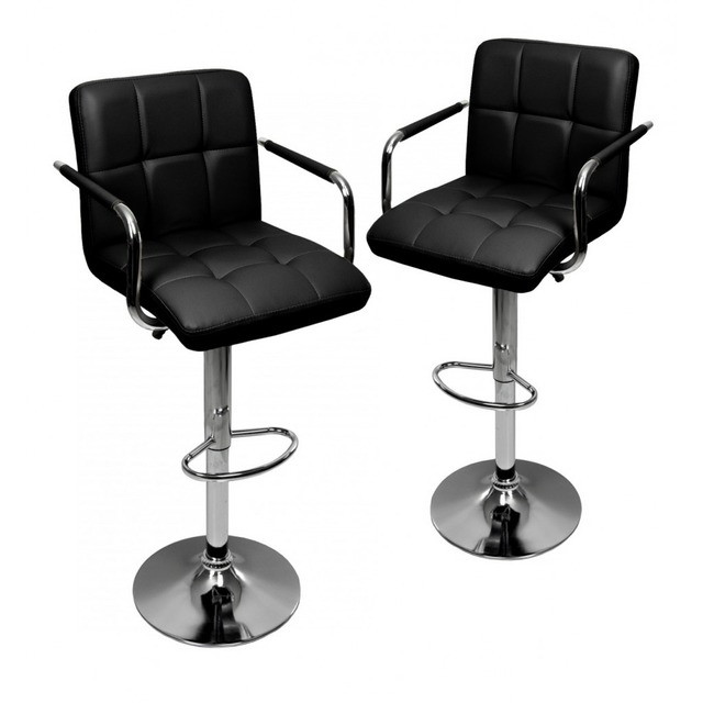 Барний стілець зі спинкою Bonro B-026 чорний (2 шт.)