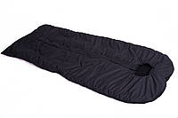 Теплый спальный мешок -25°C (400г) 220см зимний с флисом Черный