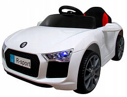 Дитячий автомобіль Cabrio R-sport B4 + пульт bluetooth + MP3 вхід + функція повільний старт білий