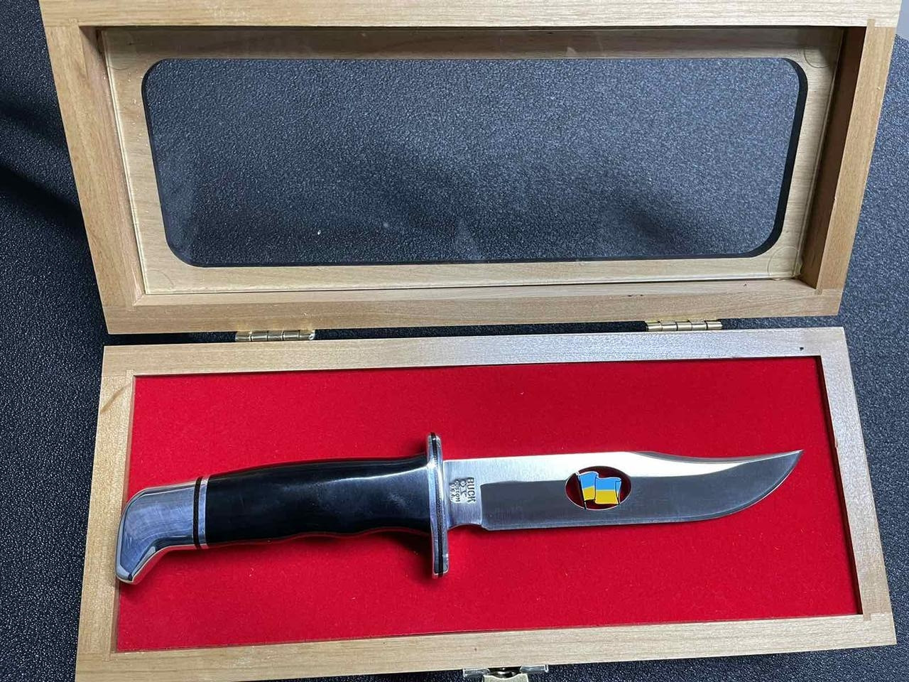 НОЖ BUCK "119 UKRAINIAN" PHENOLIC НОЖ В КОРОБКЕ С ФЛАГОМ УКРАИНЫ ...