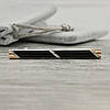 Срібний затискач для краватки з золотом Ю350затР розмір 60х6 мм вставка онікс вага 9.48 г, фото 3