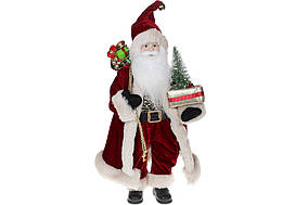Новорічна іграшка Санта з ялинкою 46см з LED підсвічуванням, колір - бордо ТОВАР ВІД ВИРОБНИКА
