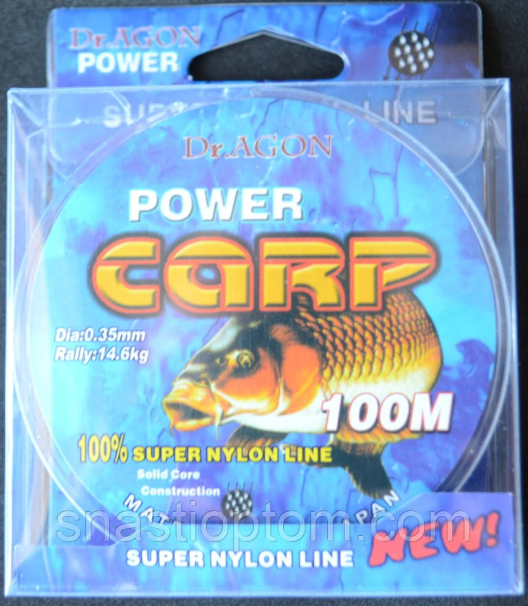 Волосінь для риболовлі DrAGON Power Carp, перетин 0,35 мм, 100м.
