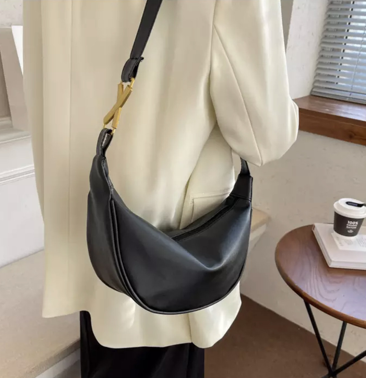 Сумка жіноча м'яка чорна, фото 1