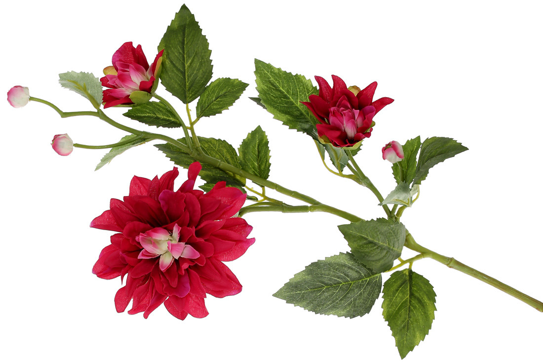 Декоративна гілка Георгінов 70см, колір - бордо. ТОВАР ВІД ВИРОБНИКА