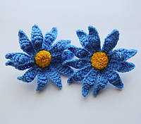 Ромашки цветные на резинке Детские резинки с цветами Бантики Цветы Голубые цветы Резинки с цветами Белые ромаш