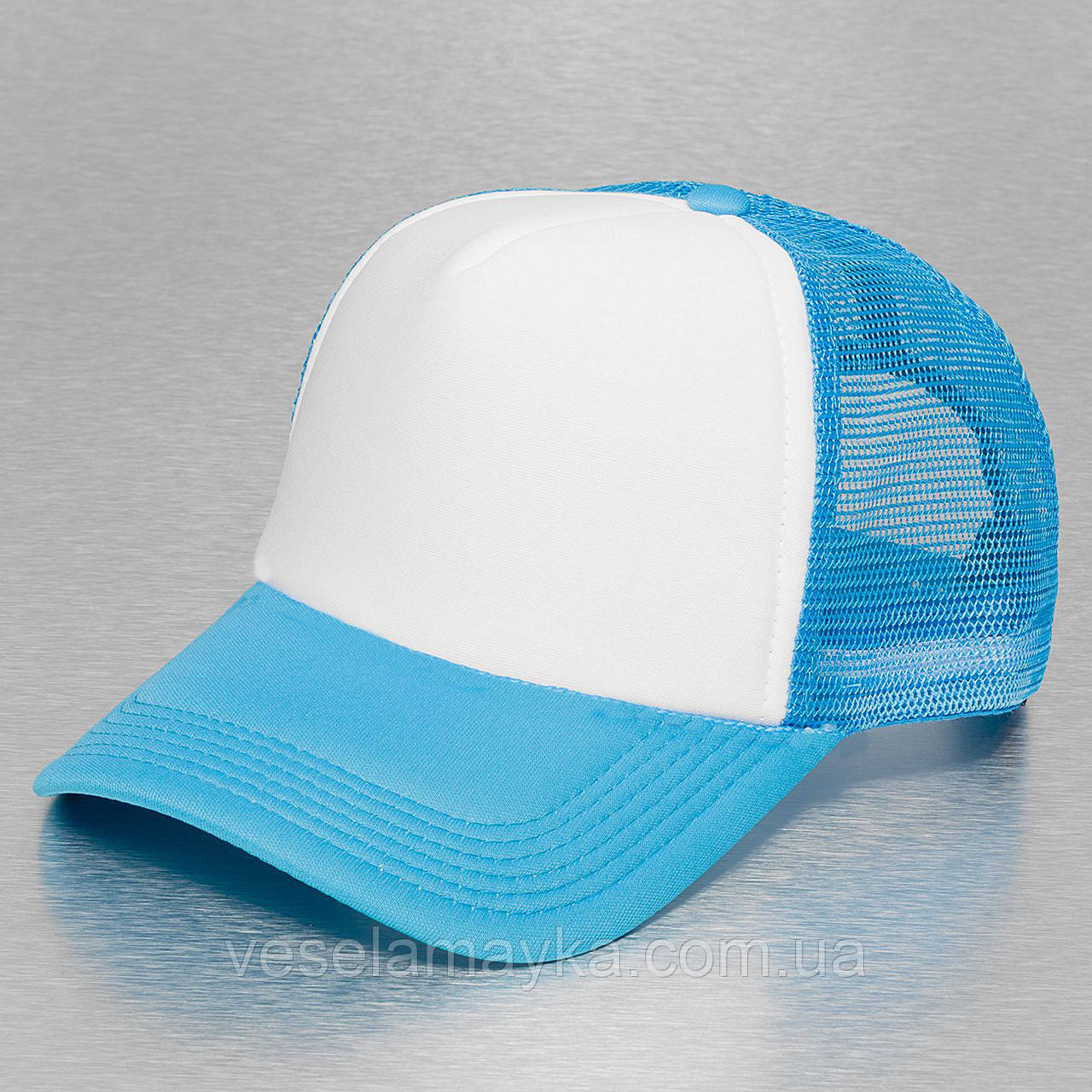 Блакитна кепка тракер із білим, фото 1