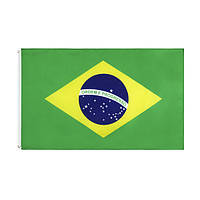 Флаг Бразилии 150х90 см. Бразильский флаг полиэстер RESTEQ. Brazilian flag. Флаг синий, желтый, зеленый